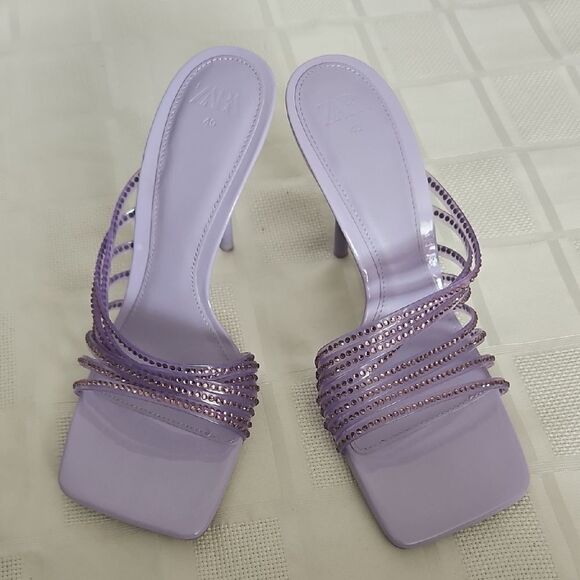 Zara Women's Purple Strappy Heels - Picture 13 of 16